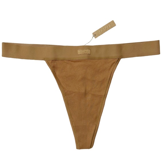 NWT Skims Cotton Rib Thong in Camel Women’s 2X - Picture 1 of 9